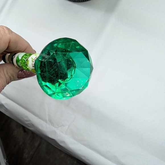 Green & White Beaded Fairy Wand/Plant/Garden Stake - Picture 4 of 4